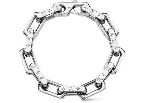 louis vuitton chain bracelet engraved monogram silver|louis vuitton monogram diamond bracelet.